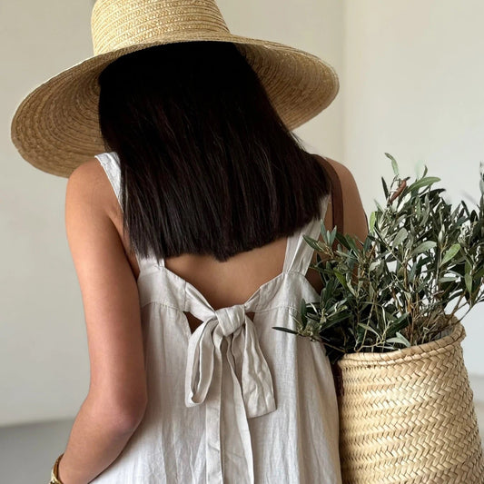 DRESS LINEN, EVANNA - SAND