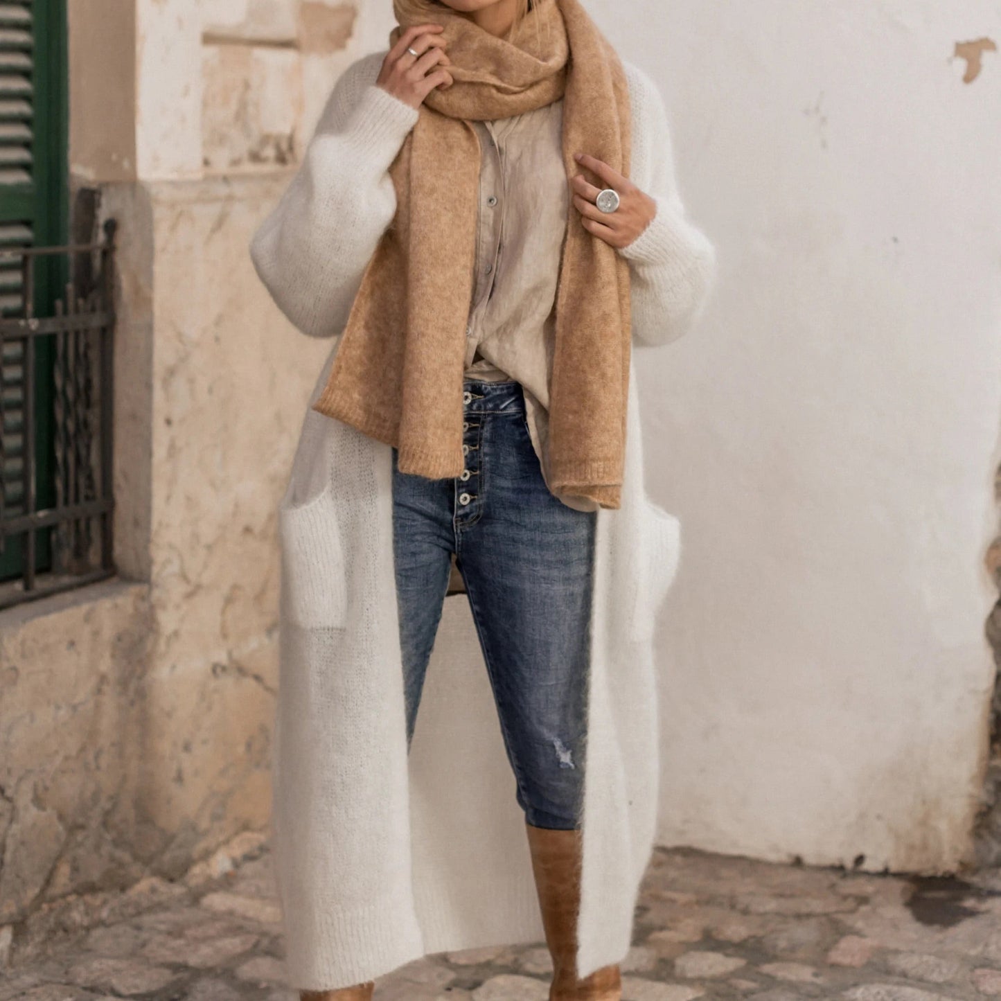 CARDIGAN, FOREVER IN LOVE - OFF WHITE