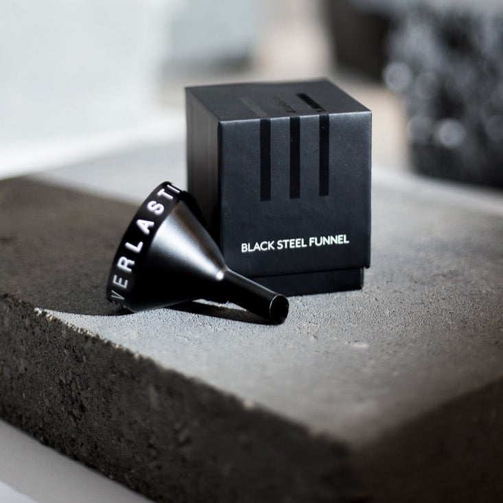 STEEL FUNNEL, BLACK - FOR EVERLASTING CANDLES