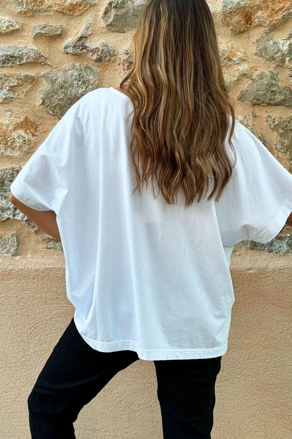 BOHEMIANA, GLITTER T-SHIRT - WHITE/GOLD