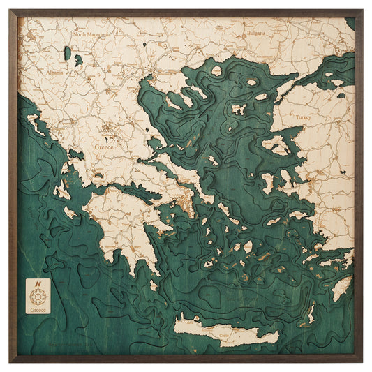 MAP, FRAMED - GREECE