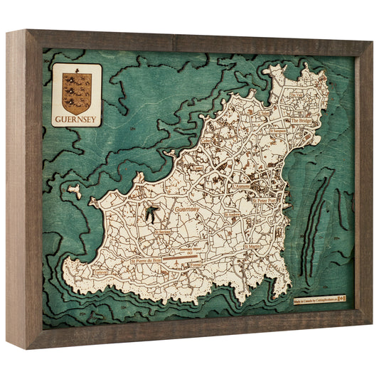 MAP, FRAMED - GUERNSEY (S)