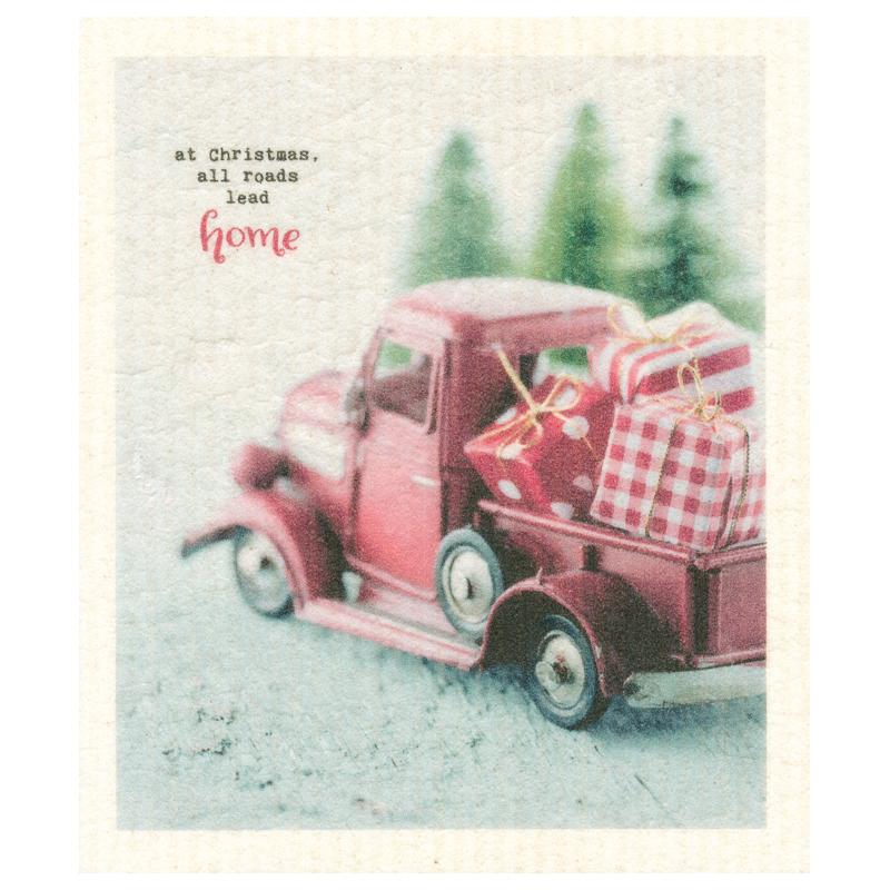 DISHCLOTH - AT XMAS, ALL ROADS LEAD HOME