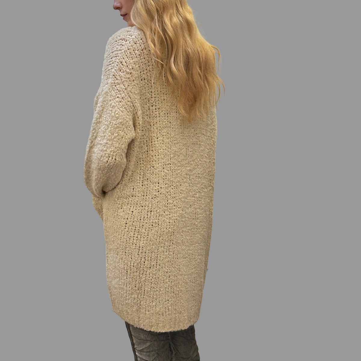 CARDIGAN, KNEE LENGTH - BOUCLÉ