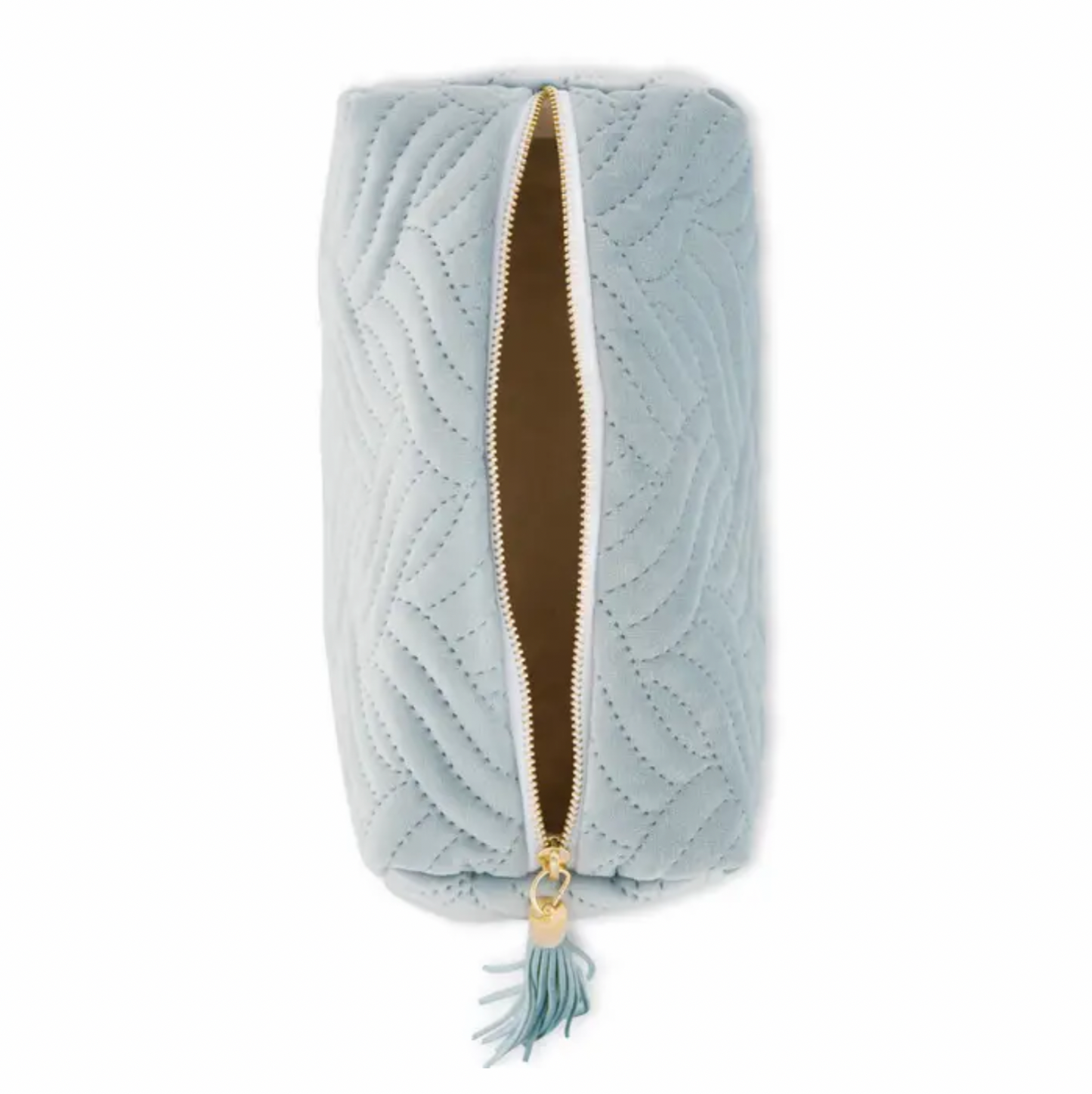 VELVET QUILTED MAKEUP POUCH - SMALL