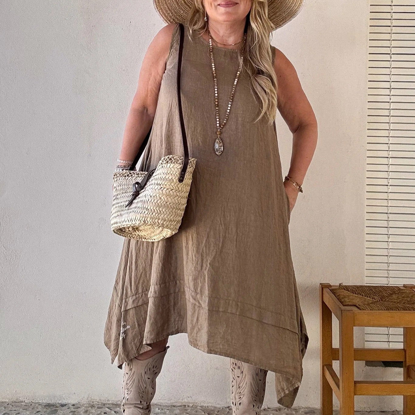 DRESS LINEN, JOLIE - SAVANNA