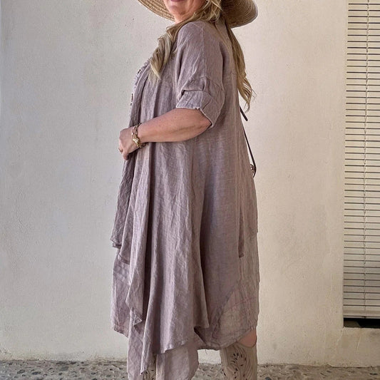 DRESS LINEN, JOLIE - SILVERPINK