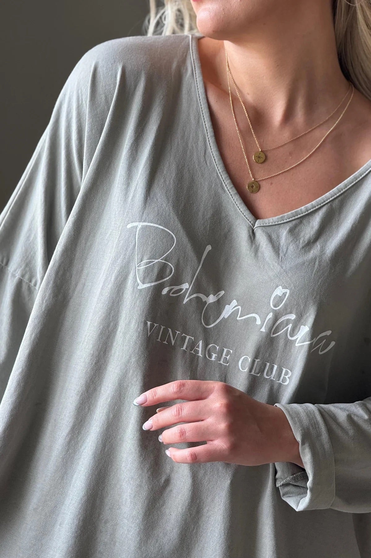 T-SHIRT (LONG SLEEVE), BOHEMIANA - TAUPE