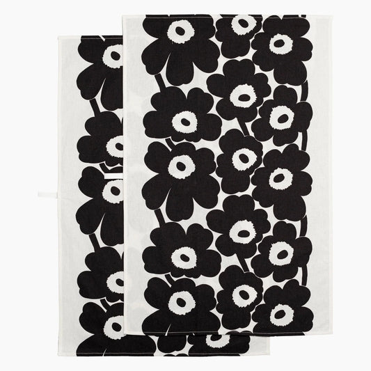 MARIMEKKO TEA TOWEL, UNIKKO - BLACK/WHITE