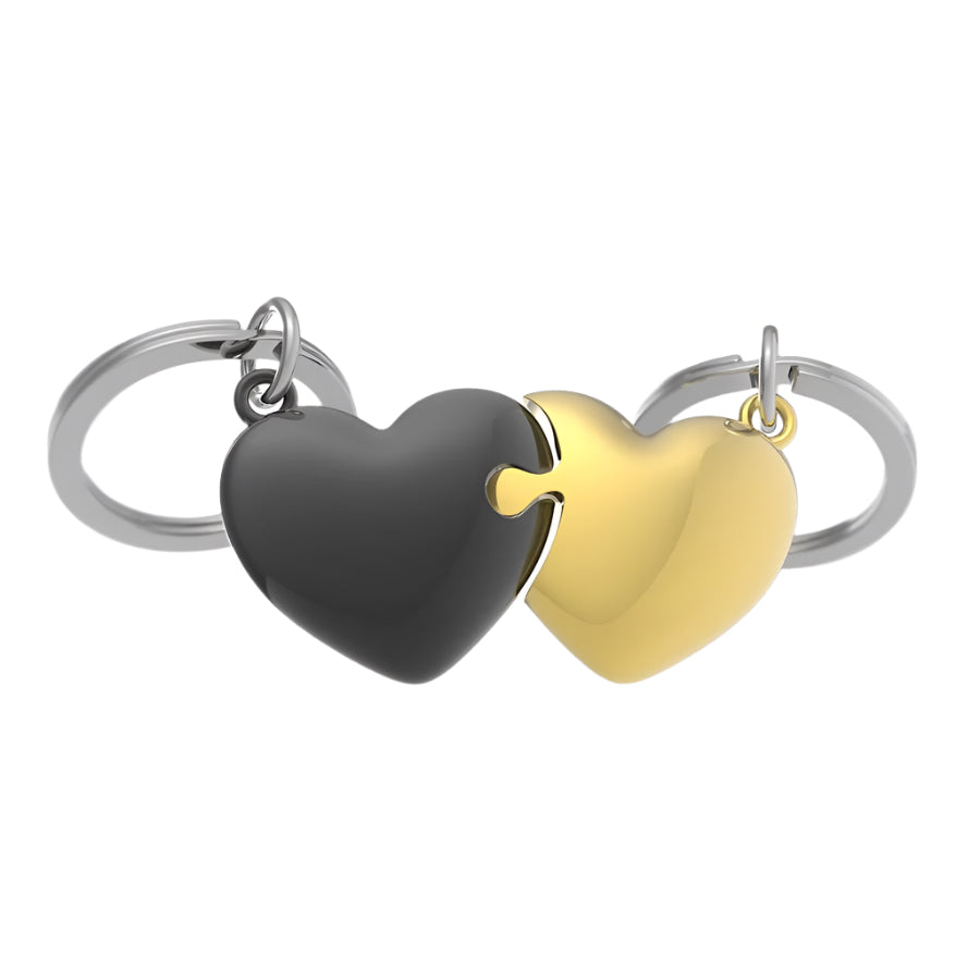 KEY CHAIN - HEART, BLACK/GOLD