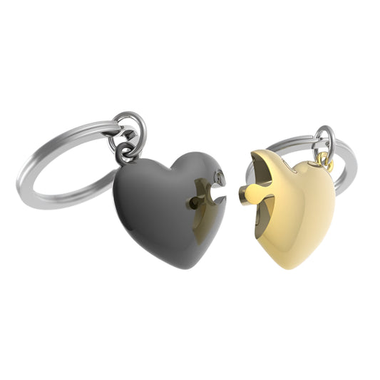 KEY CHAIN - HEART, BLACK/GOLD
