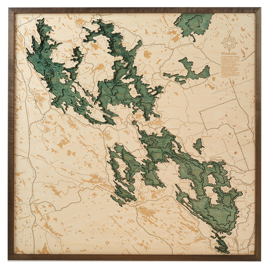 MAP, FRAMED - MUSKOKA LAKES