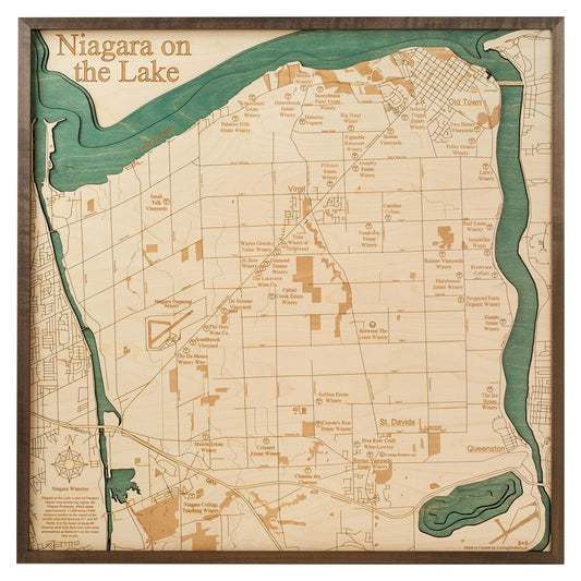 MAP, FRAMED - NIAGARA-ON-THE-LAKE, WINERIES