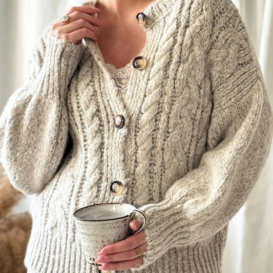 CARDIGAN, NAOMI - MELANGE BEIGE
