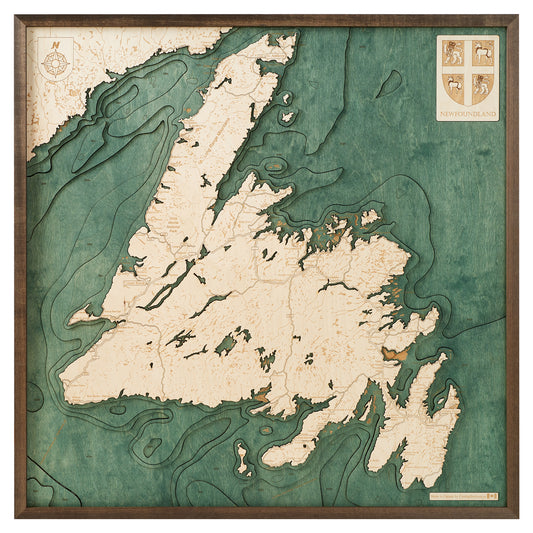 MAP, FRAMED - NEWFOUNDLAND