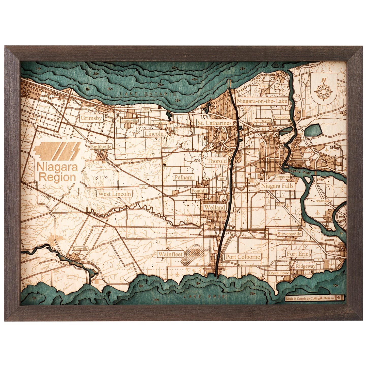 MAP, FRAMED - NIAGARA REGION