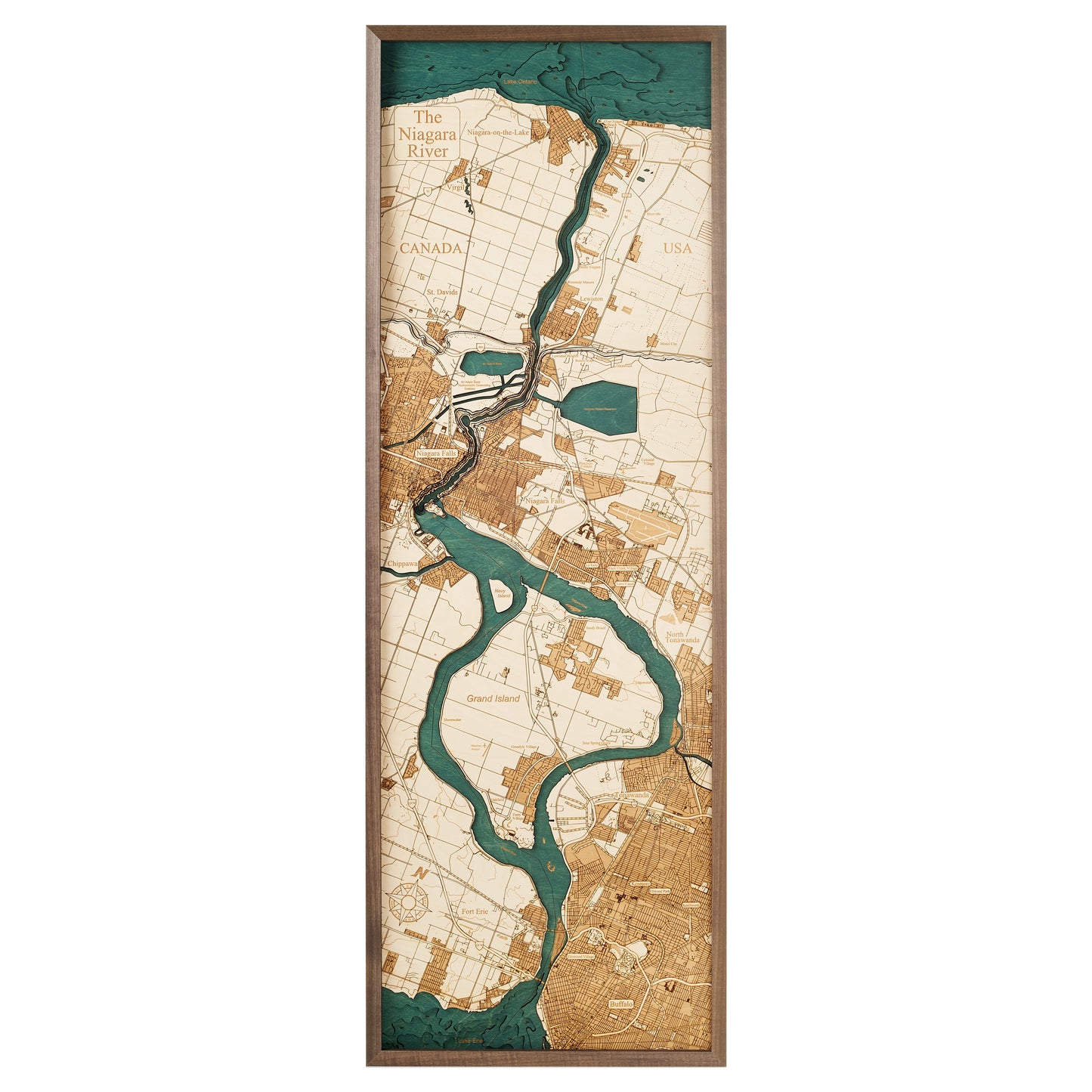 MAP, FRAMED - NIAGARA RIVER (L)