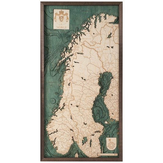 MAP, FRAMED - NORWAY