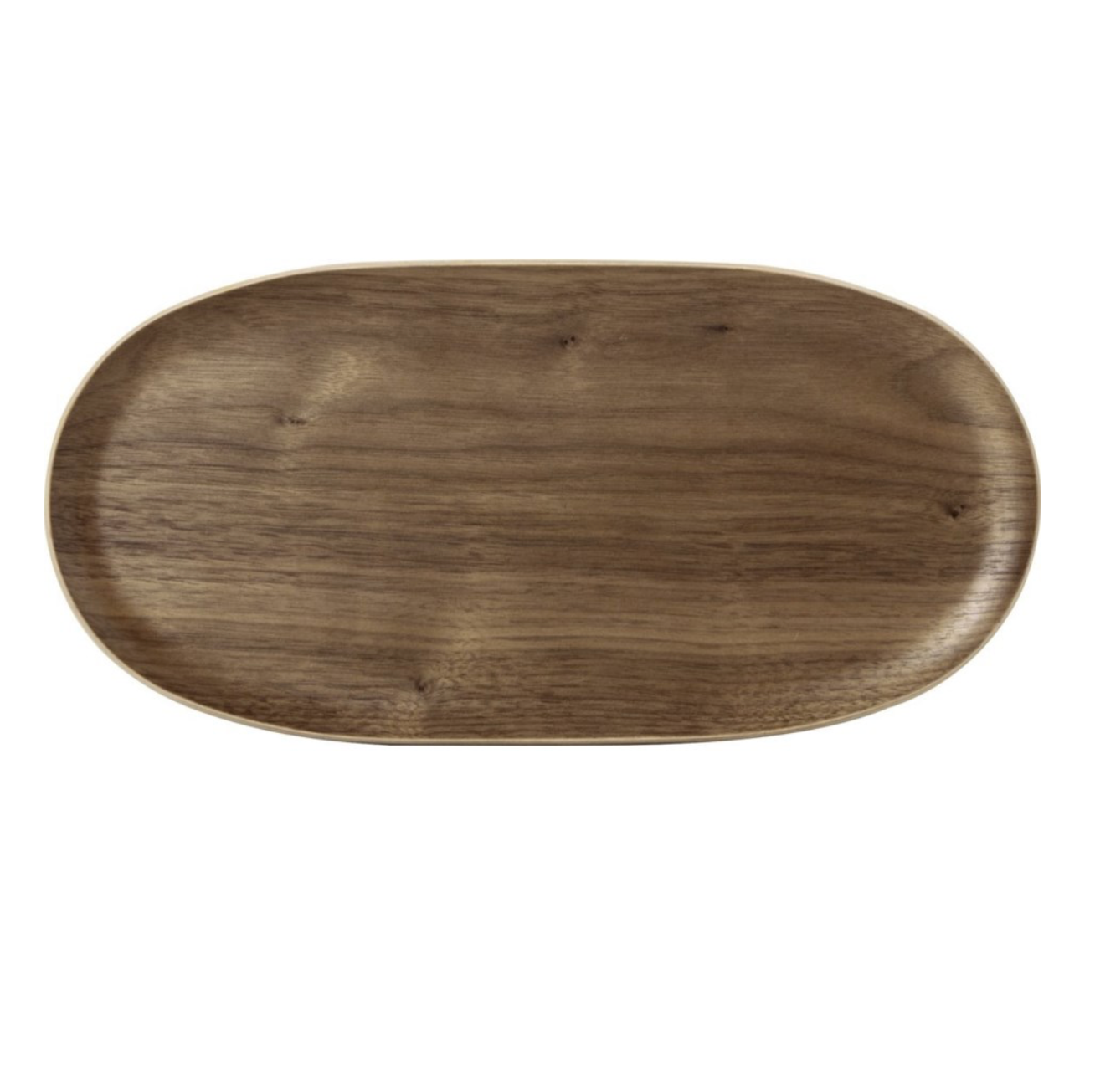PLATE/TRAY, WOODEN (OVAL) - BROWN
