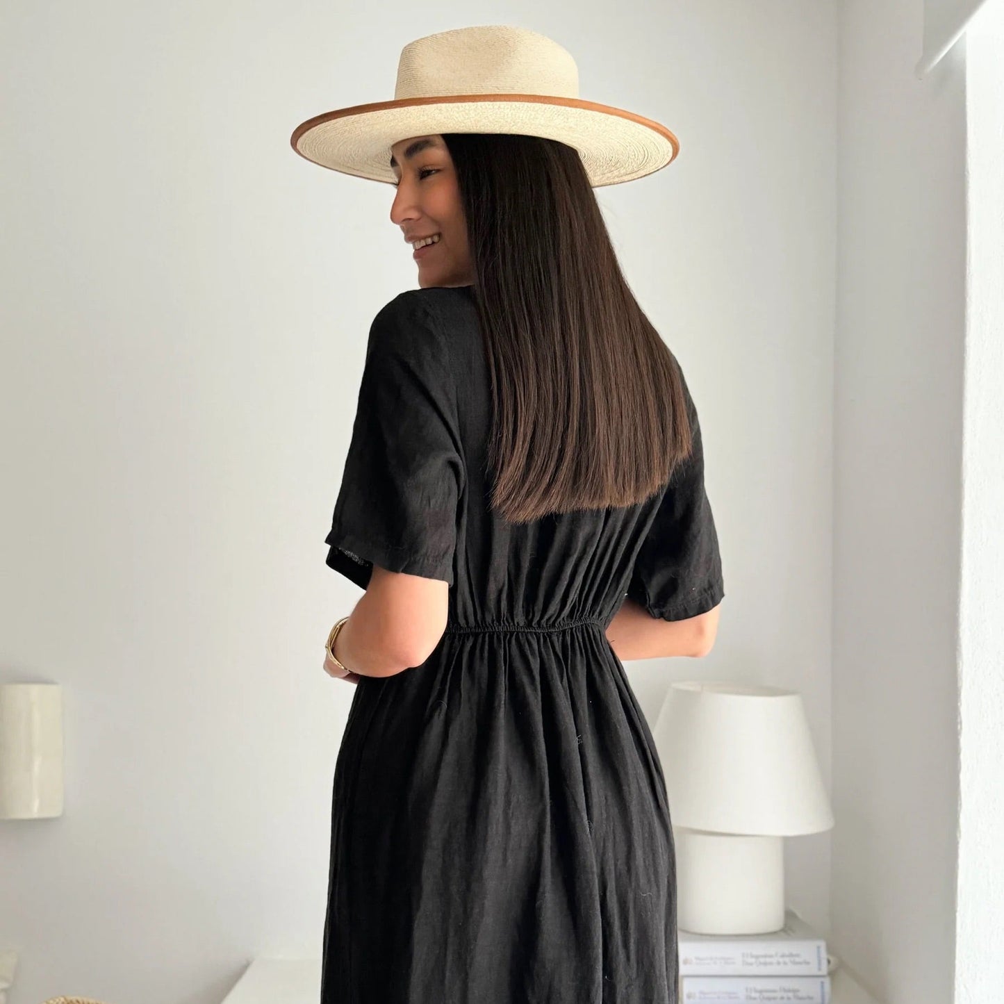 DRESS LINEN, COLLINS - BLACK