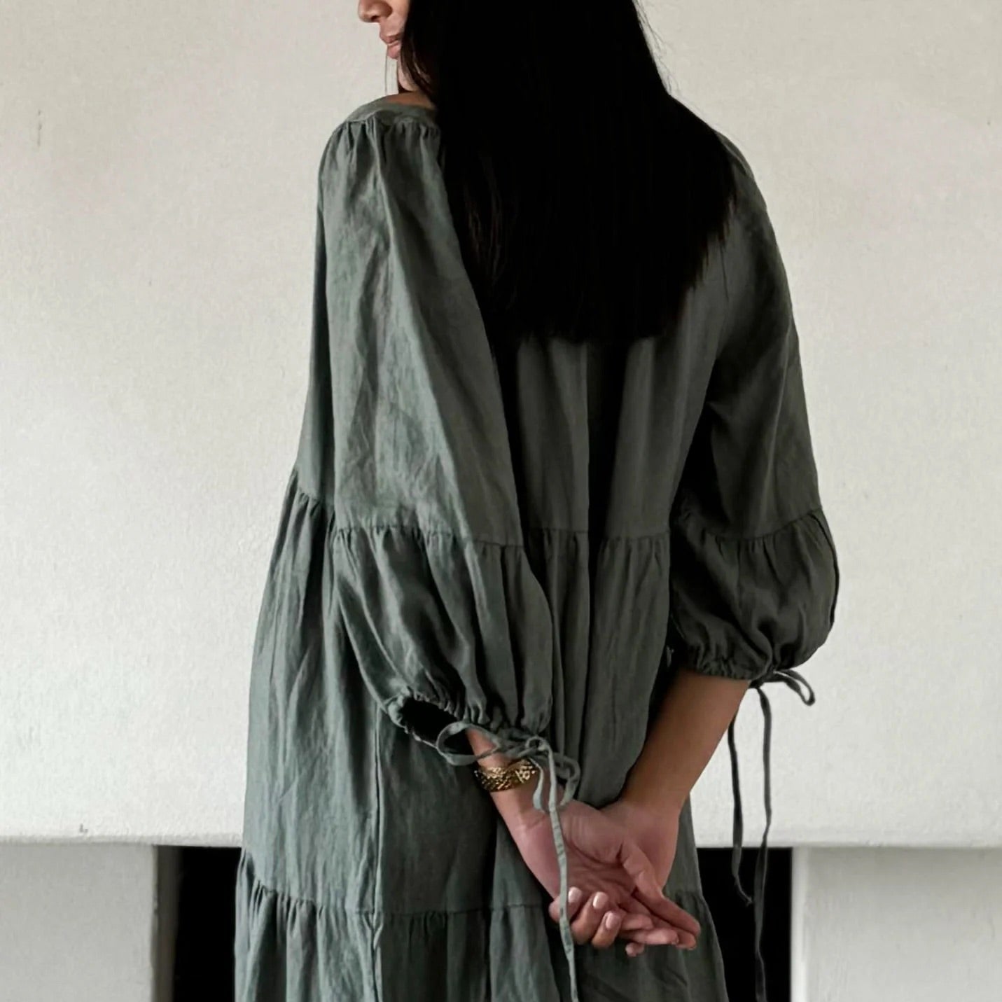 DRESS LINEN, SUMMER DAY - CAMO