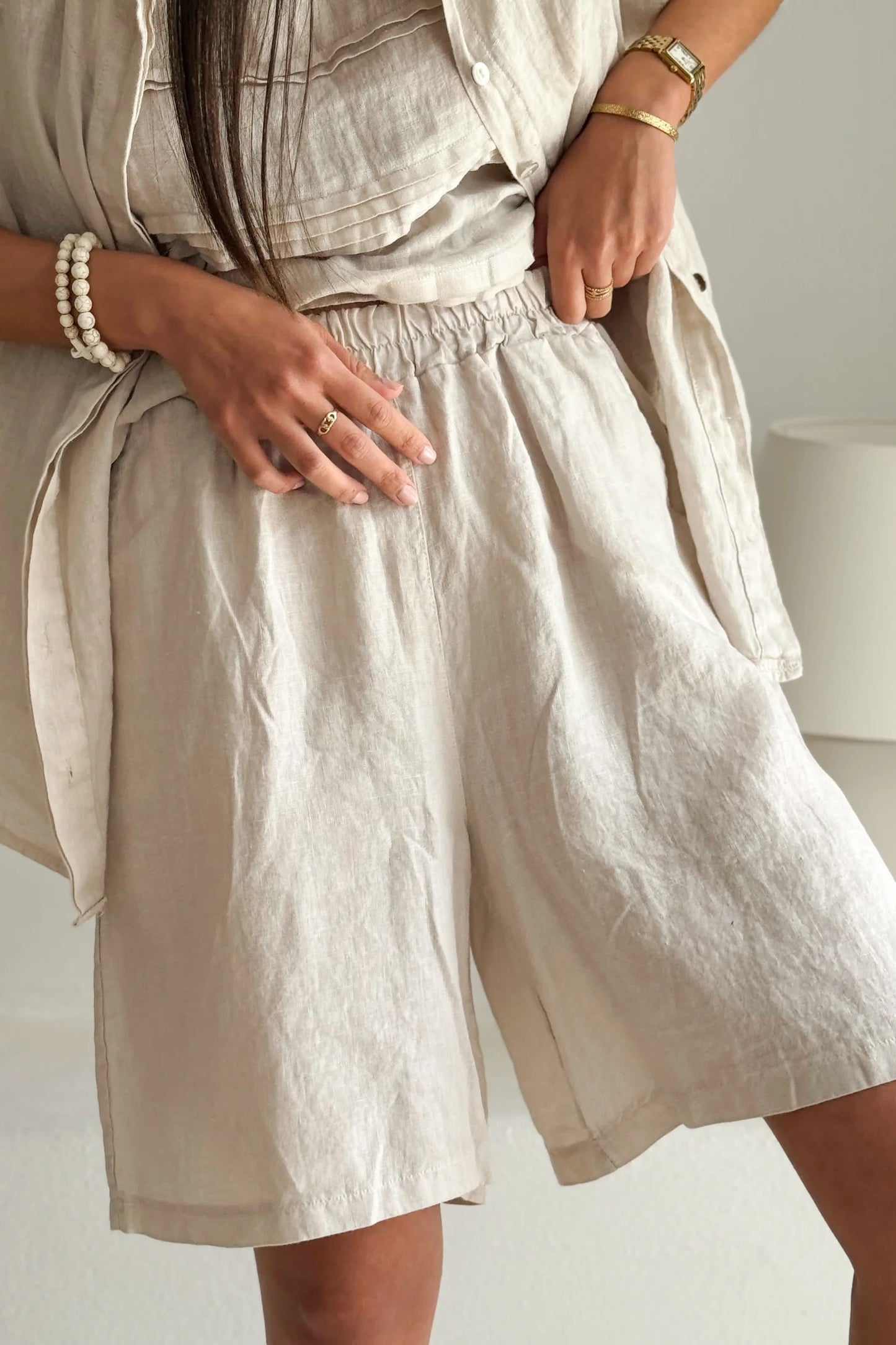 SHORTS LINEN, RIVIERA - SAND
