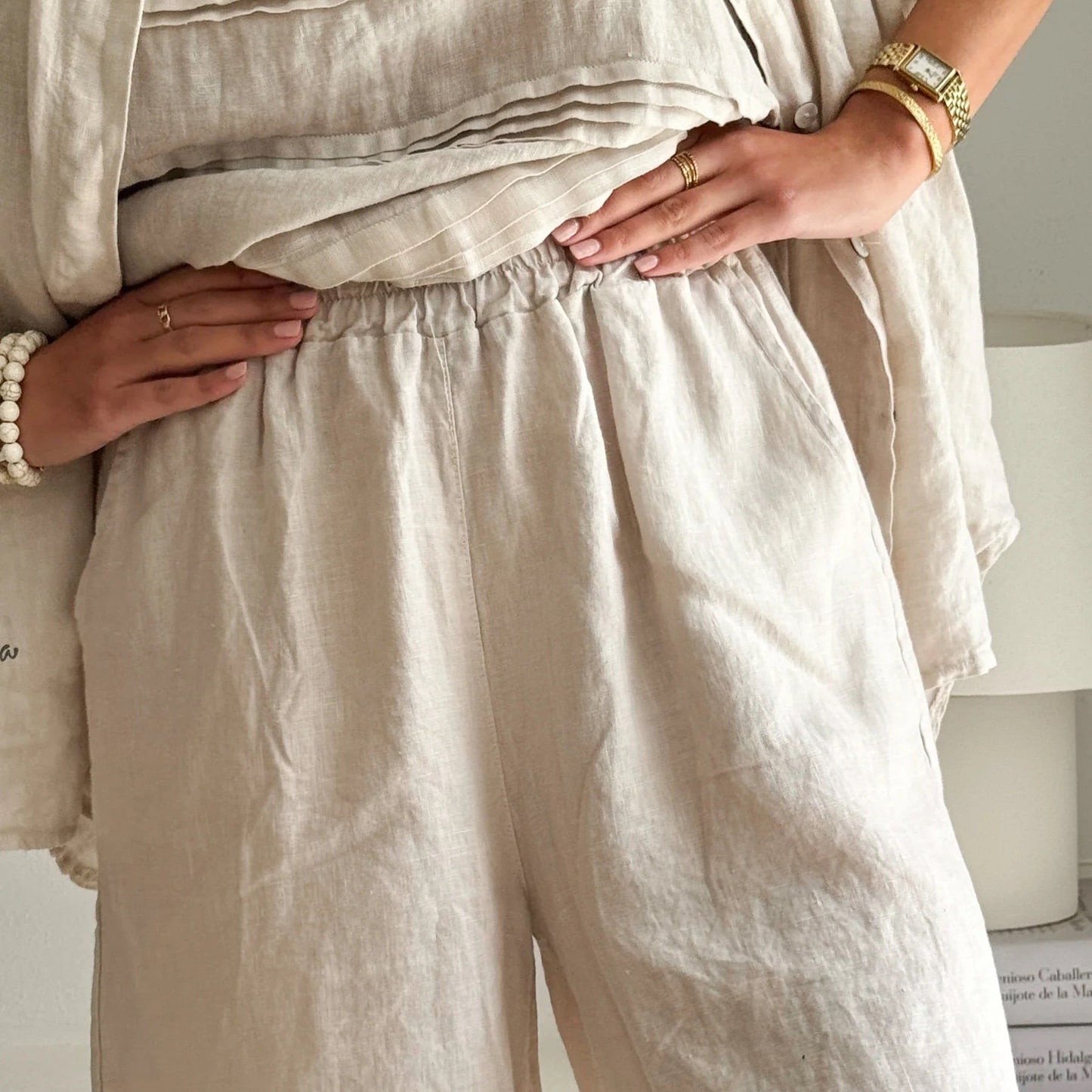 SHORTS LINEN, RIVIERA - SAND