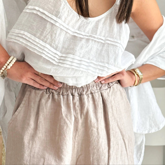SHORTS LINEN, RIVIERA - SILVERPINK