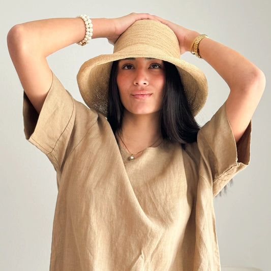 HAT, RAFFIA - NATURAL