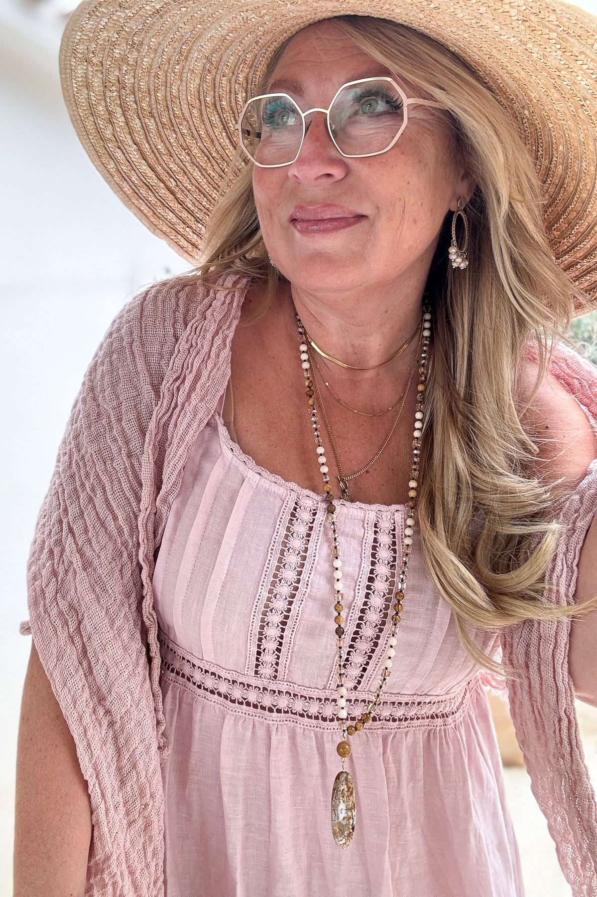 DRESS LINEN, ROSABEL - LIGHT PINK