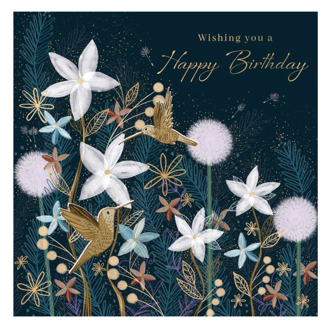 GREETING CARD - BIRTHDAY, FLOWERS/BIRDS