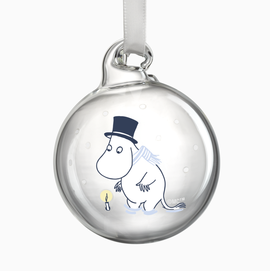MOOMIN GLASS BAUBLE - LET IT SNOW, SET OF 4