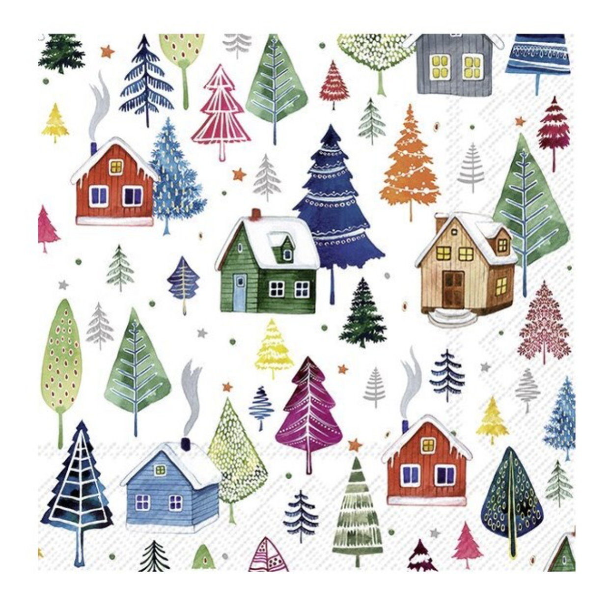 NAPKINS, COCKTAIL - WINTER VILLAGE