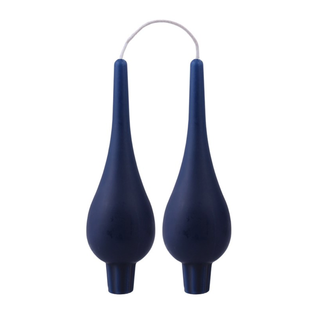 DANISH CANDLE, DROP SHAPE - DARK BLUE