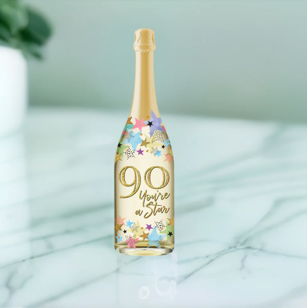 CHAMPAGNE CARD - HAPPY BD AGE 90