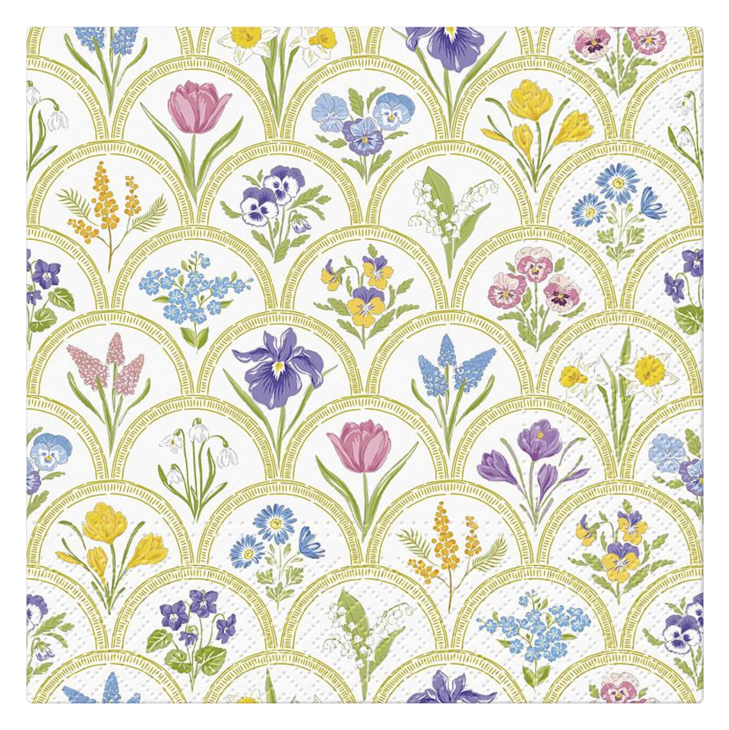 NAPKINS, LUNCHEON - GARDEN MEDALLION
