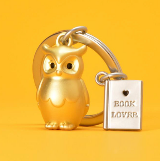 KEY CHAIN - OWL & BOOK