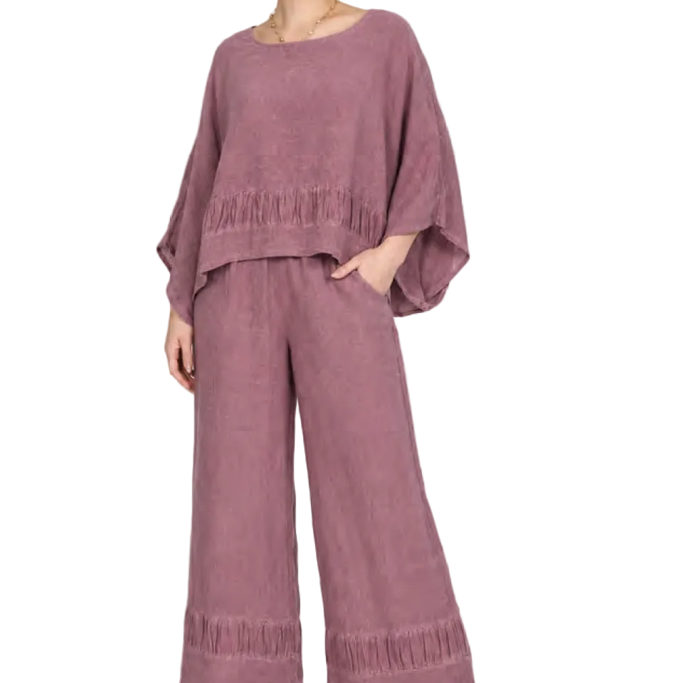 2-PIECE SET - LINEN/COTTON BLEND