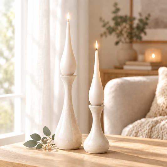 DANISH CANDLE, DROP SHAPE - IVORY
