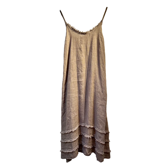DRESS LINEN, TAUPE - FRAY EDGE