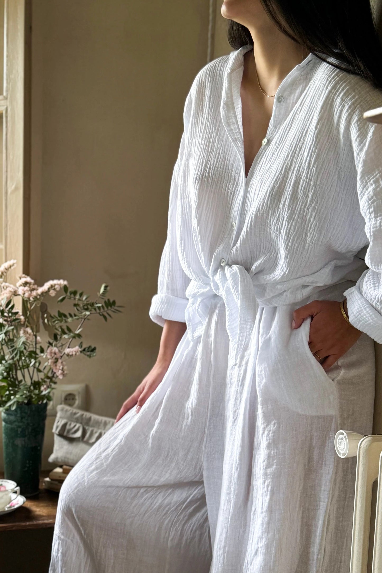 SHIRT COTTON, SOFTNESS - WHITE