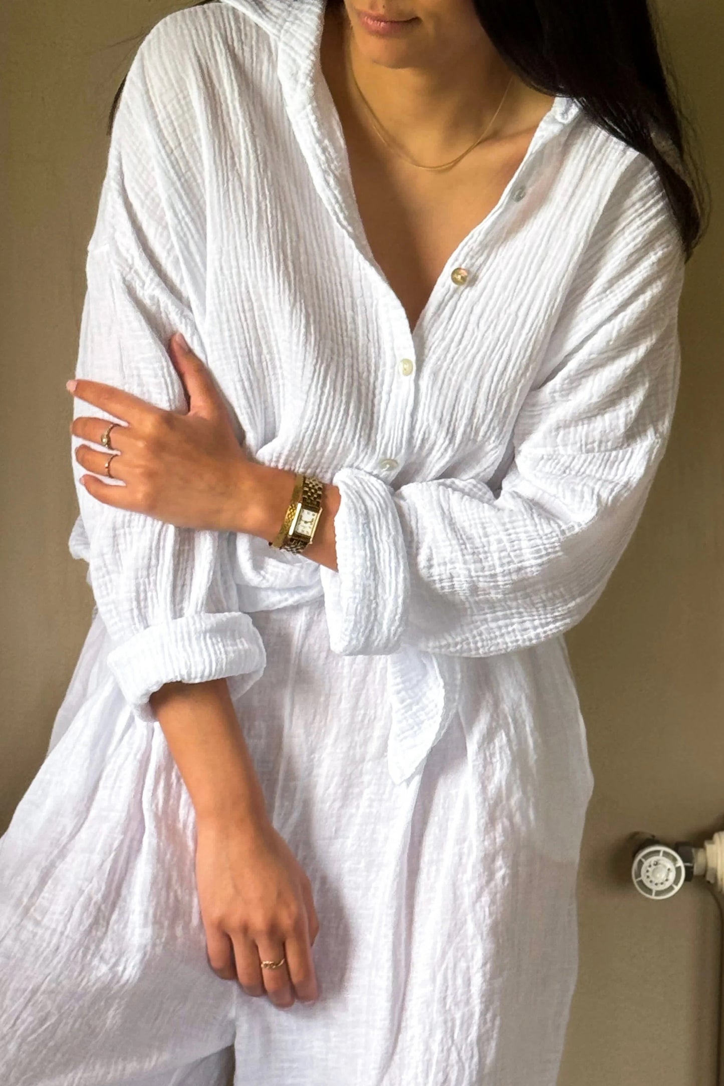 SHIRT COTTON, SOFTNESS - WHITE