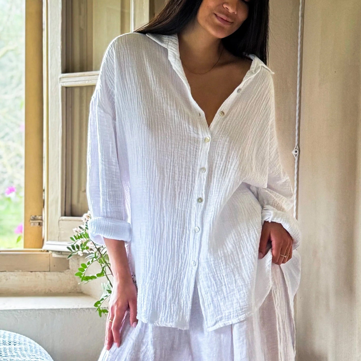 SHIRT COTTON, SOFTNESS - WHITE