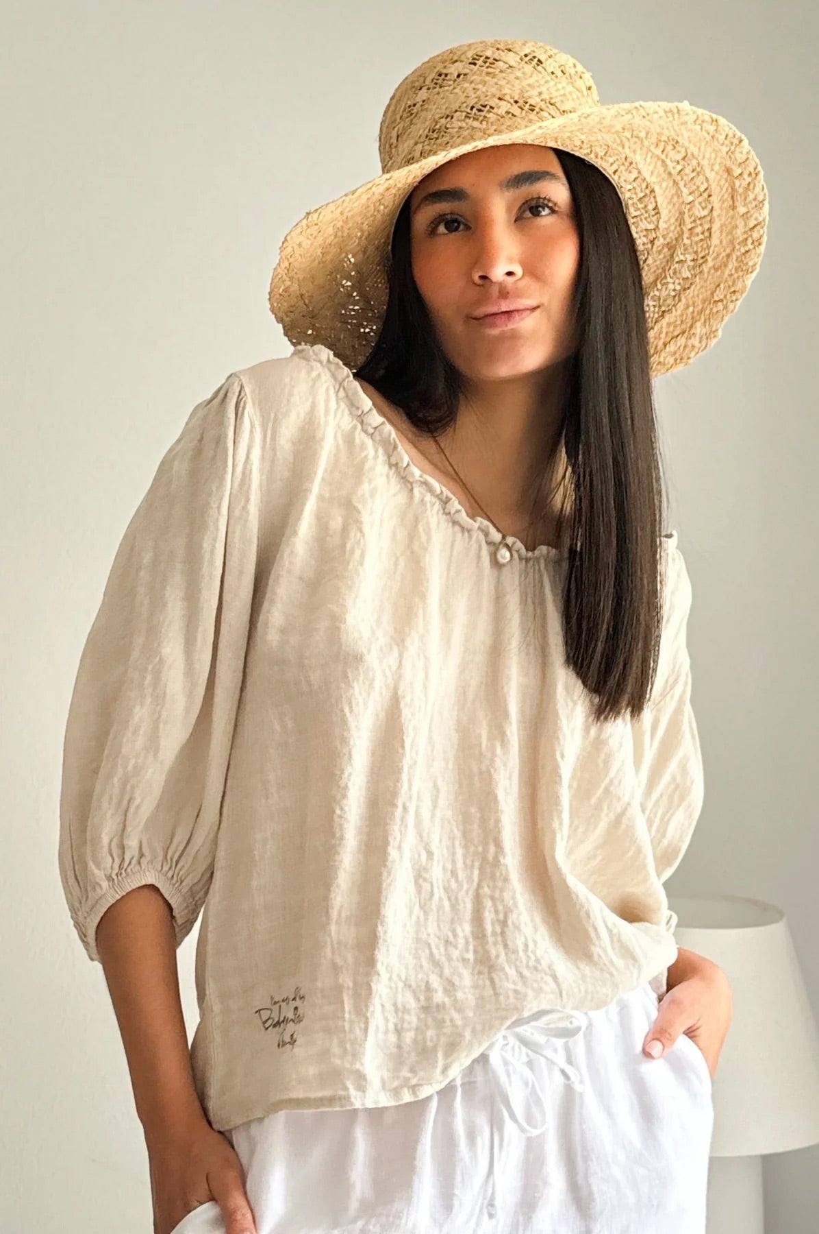 SHIRT LINEN, SOLITA - SAND