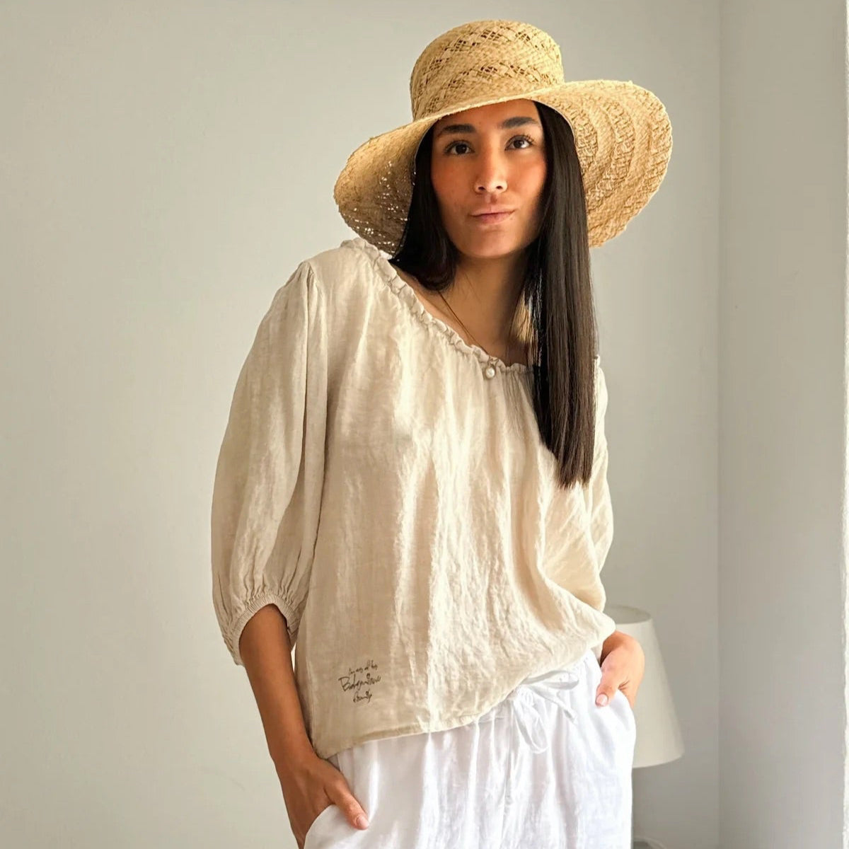 SHIRT LINEN, SOLITA - SAND