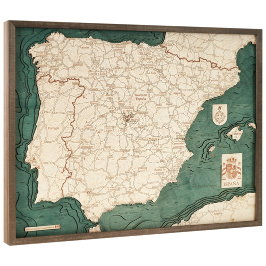 MAP, FRAMED - SPAIN (L)