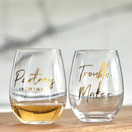 WINE GLASS, PARTNERS IN WINE - GOLD
