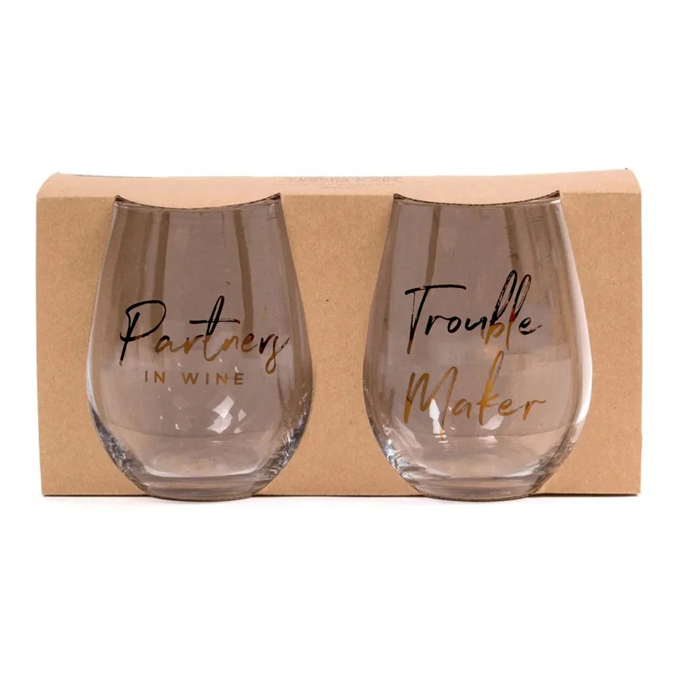 WINE GLASS, PARTNERS IN WINE - GOLD