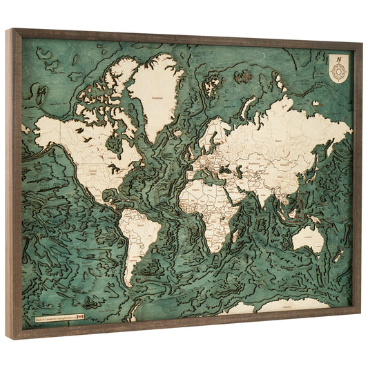 MAP, FRAMED - WORLD