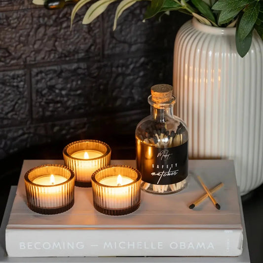 TEALIGHTS SOY WAX, 6 PACK - LOG CABIN